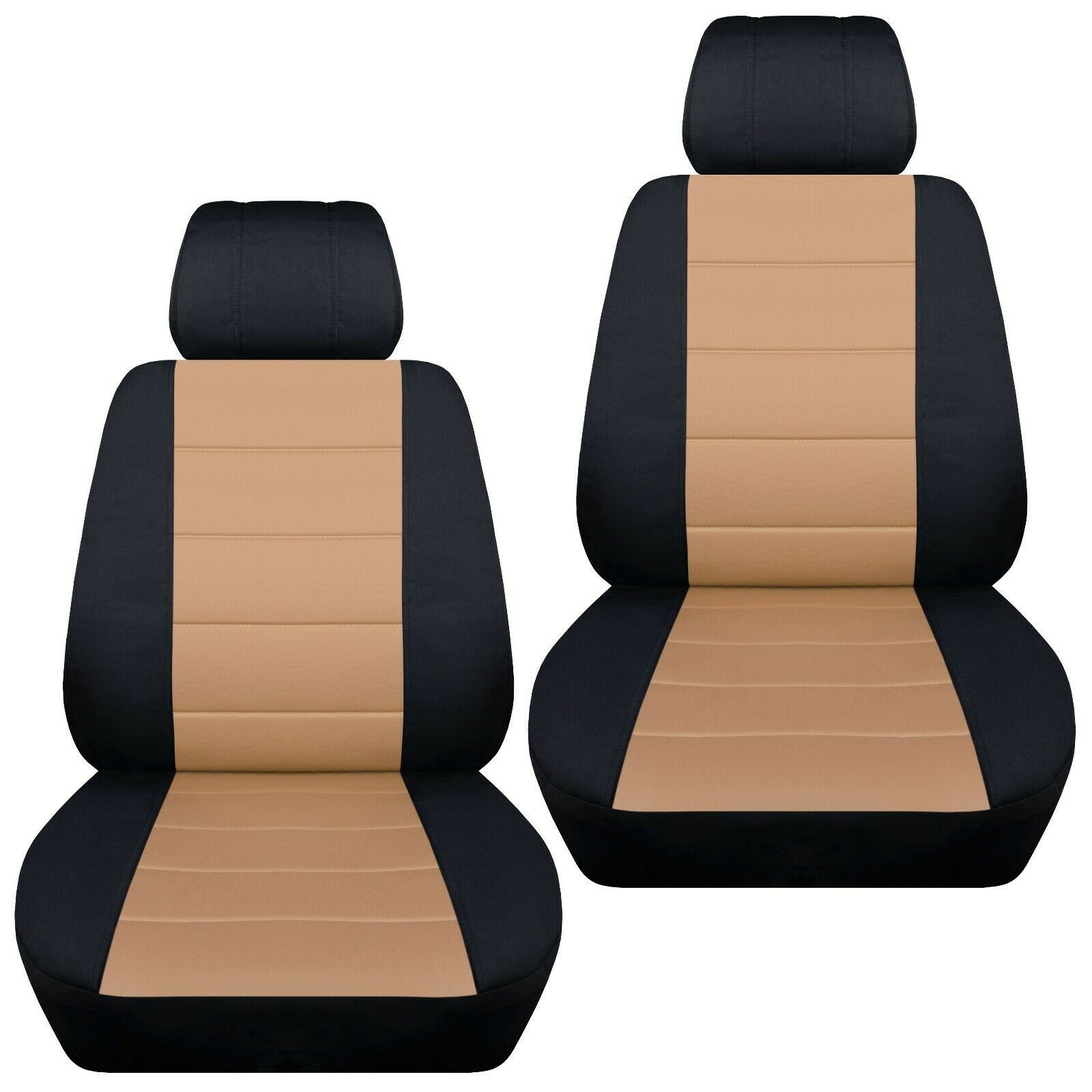 Front set car seat covers fits Chevy Equinox 2005-2020 black and tan