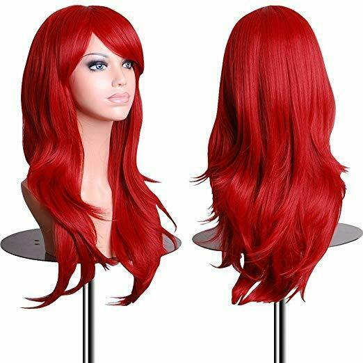 Long Red Wig Wavy Hair Wig with Waves Mardi Gras Wig 28