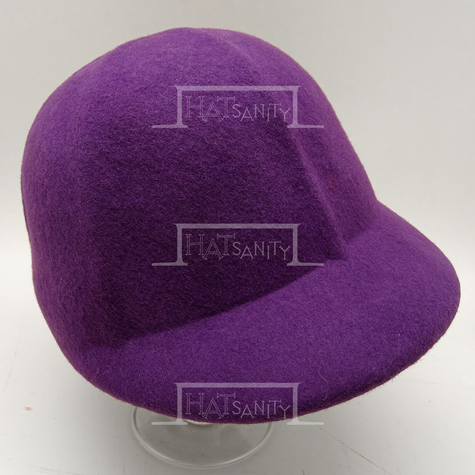 HATsanity Women's Fashion Wool Felt Casquette Riding Cap - Purple