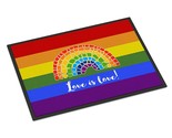 Caroline'S Treasures 18 In X 27 In Gay Pride Love Mosaic Rainbow Door Mat Indoor