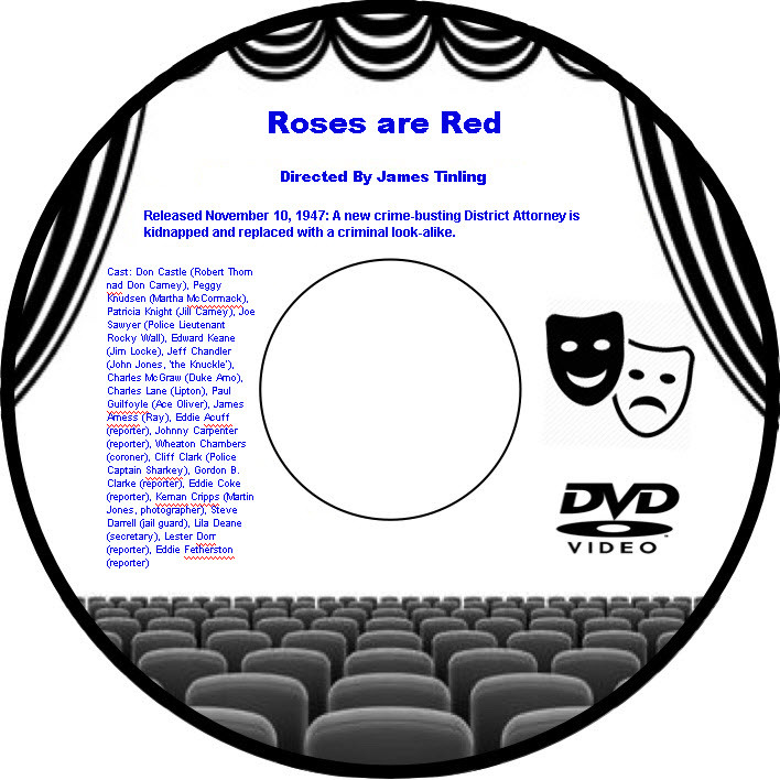 Roses are Red 1947 DVD Movie Emo Don Castle Peggy Knudsen Patricia Knight Joe Sa