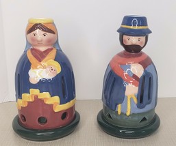 Vlleroy And Boch Deco Light, Nativity Candle Holders Mary And Joseph App... - $34.65