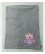Trend Lab Owl Baby Blanket Gray Pink Purple Girl Fleece Soft Security  B80 - $19.99