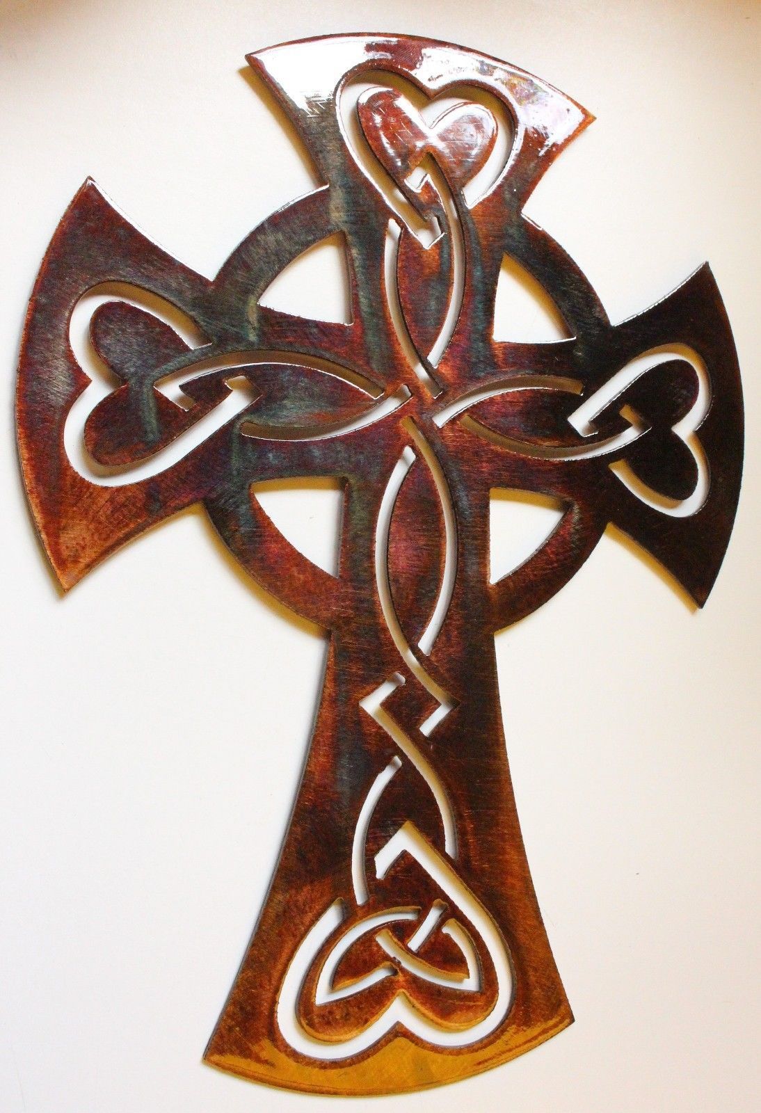 Celtic Ornamental Cross METAL WALL ART DECOR 13" x 9" - Crucifixes