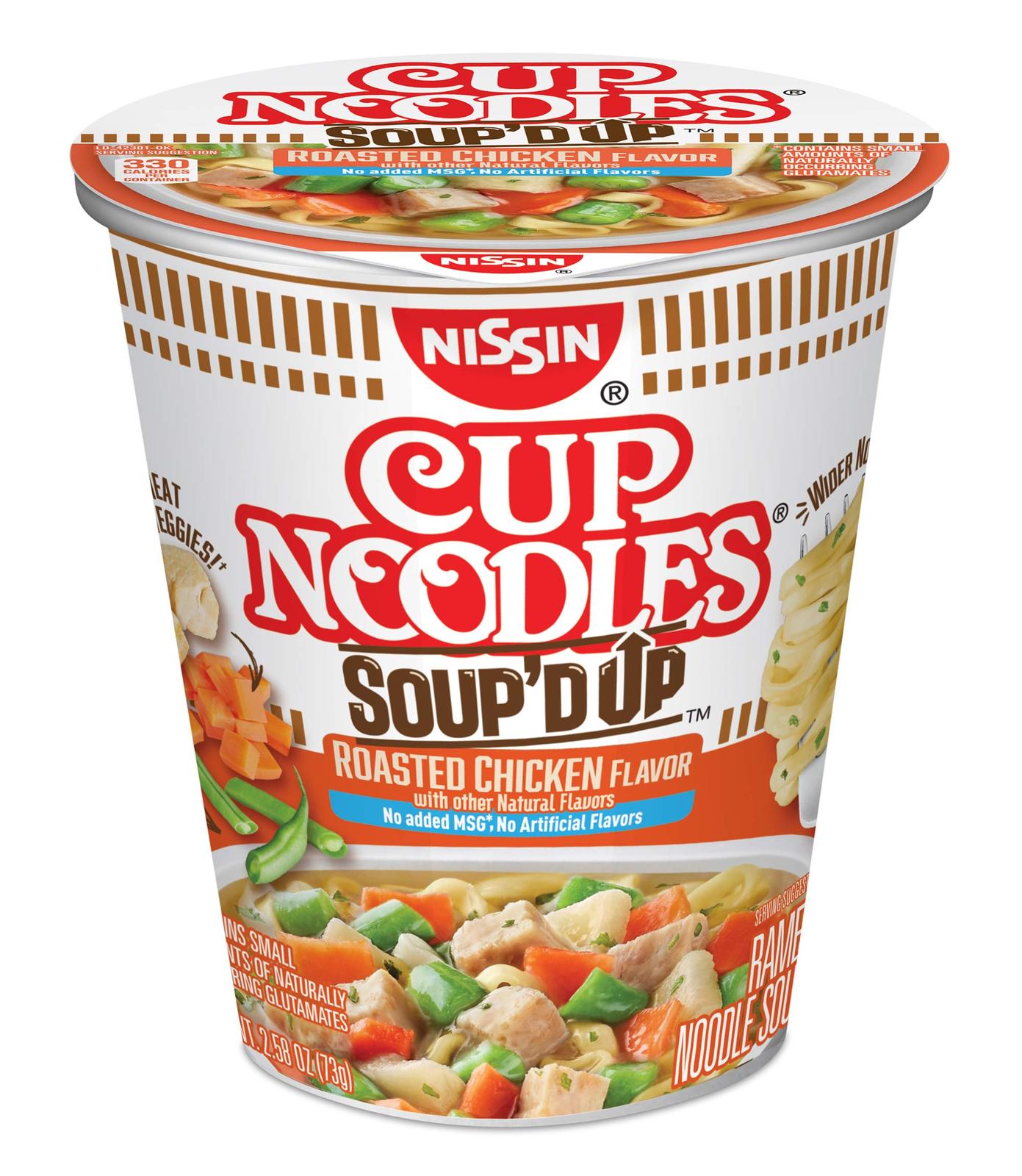 Nissin Cup Noodles Soup'd Up Roasted Chicken, 2.58 Ounce (Pack of 6) - Soup