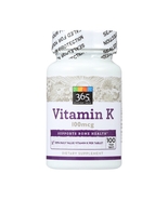 365 Whole Foods Supplements, Vitamin K 100 mcg, 100 Vegan Tablets - $17.39