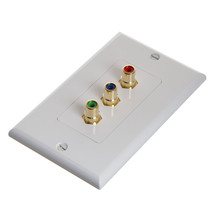 Cmple - 3RCA Wall Plate - Gold Plated RCA 3 RGB Component Video 1080P Fu... - $30.99