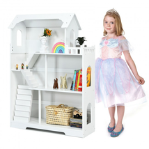 3-Tier Wooden Dollhouse Bookcase Children'S Bookshelf in Kid'S Room Gift for 3+ image 3