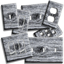 WEATHERED AGED WOOD EYE RUSTIC LOOK LIGHT SWITCH PLATES OUTLET ROOM CABI... - $10.99+