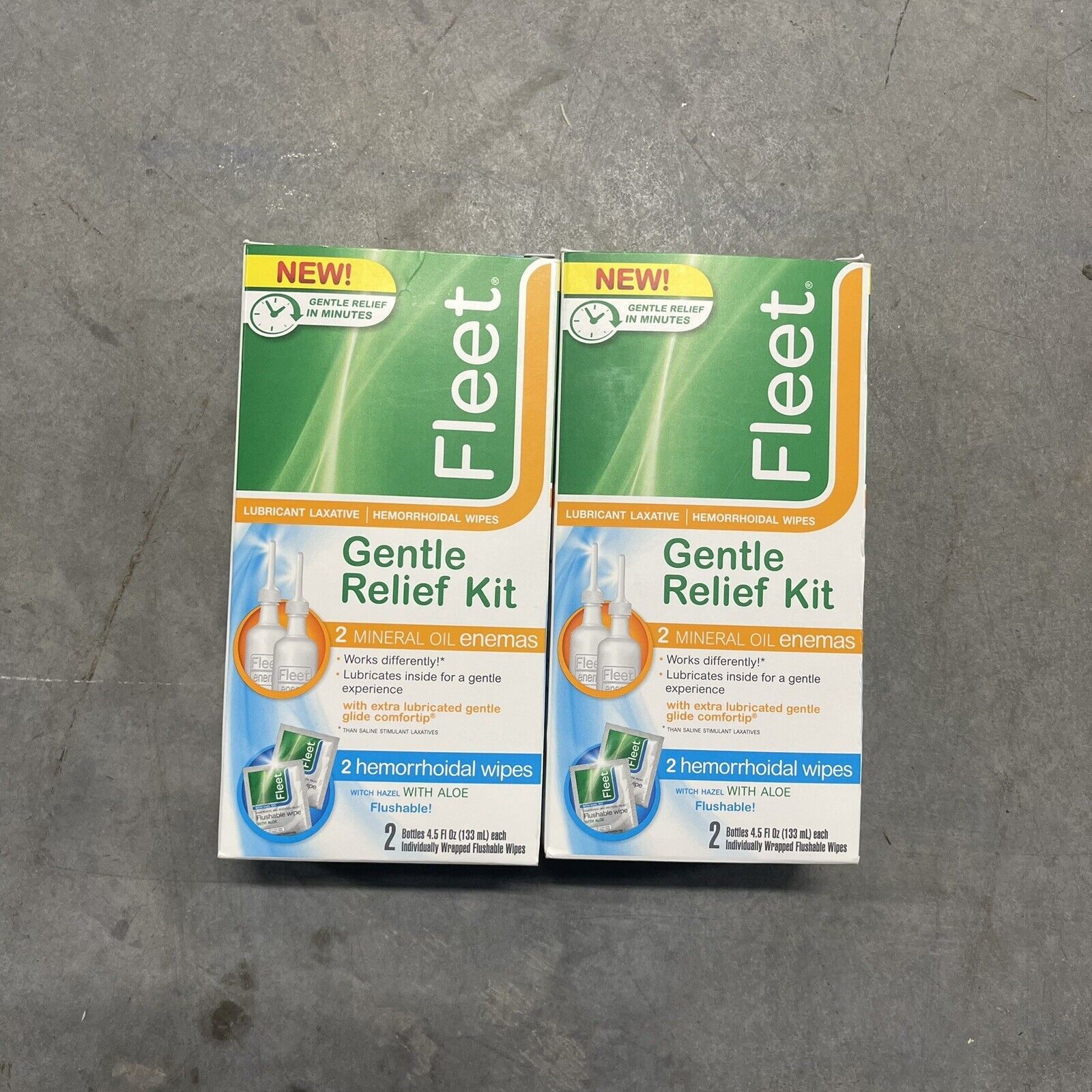 2 Fleet Mineral Oil Enema Lubricant Laxative Comfort Tip Kits 18oz