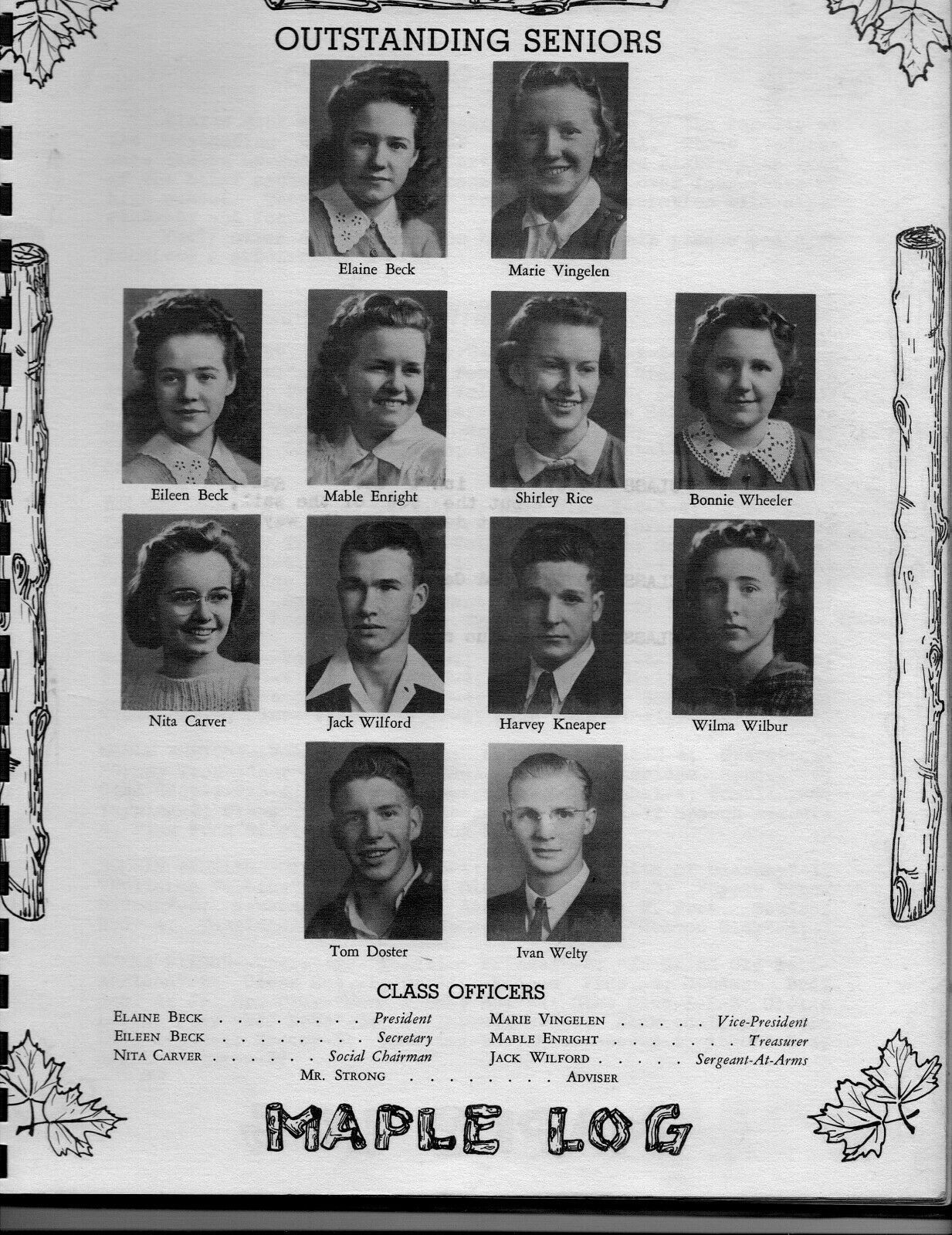 1941 Mapleton High School YearBook, The Maple Log, Mapleton, Oregon