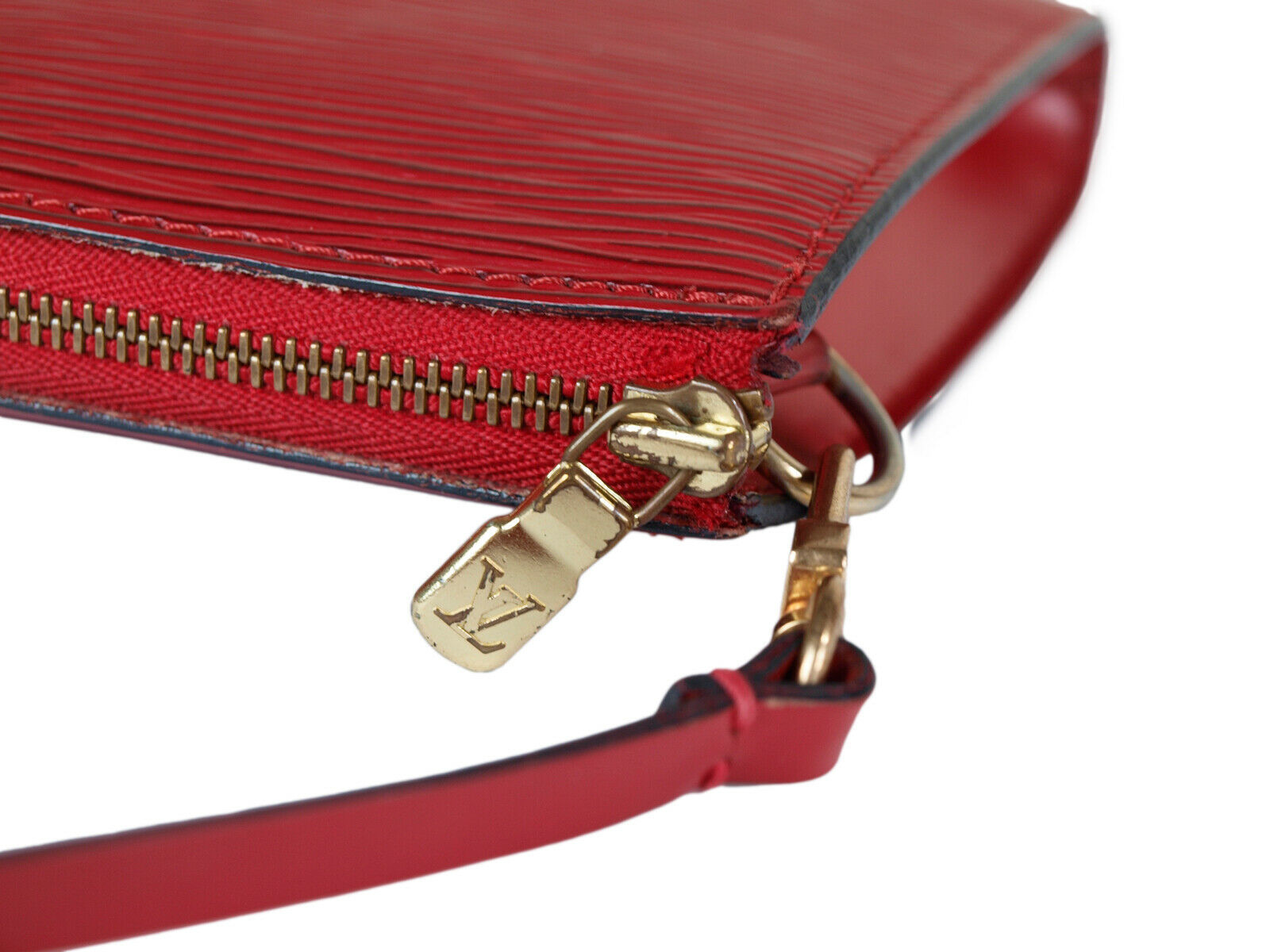 Authentic LOUIS VUITTON Pochette Accessoires Red Epi Leather Hand Bag LP2411 - Women&#39;s Bags ...