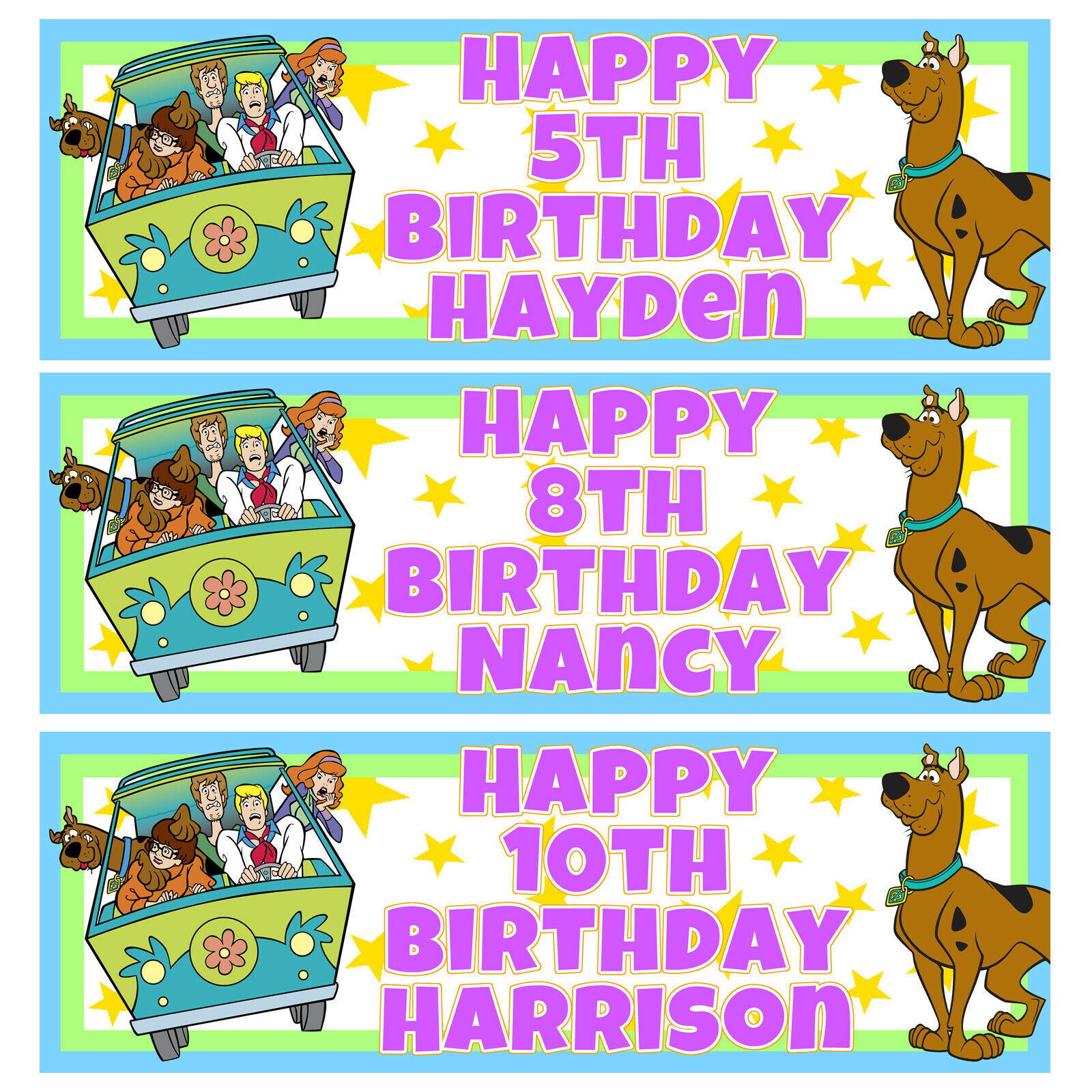 SCOOBY DOO Personalised Birthday Banner - Scooby Doo Birthday Party ...