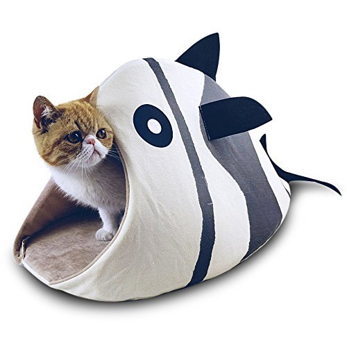 Petgrow Novelty Cat Bed House Decorative Fish Shaped Large Size, Cozy