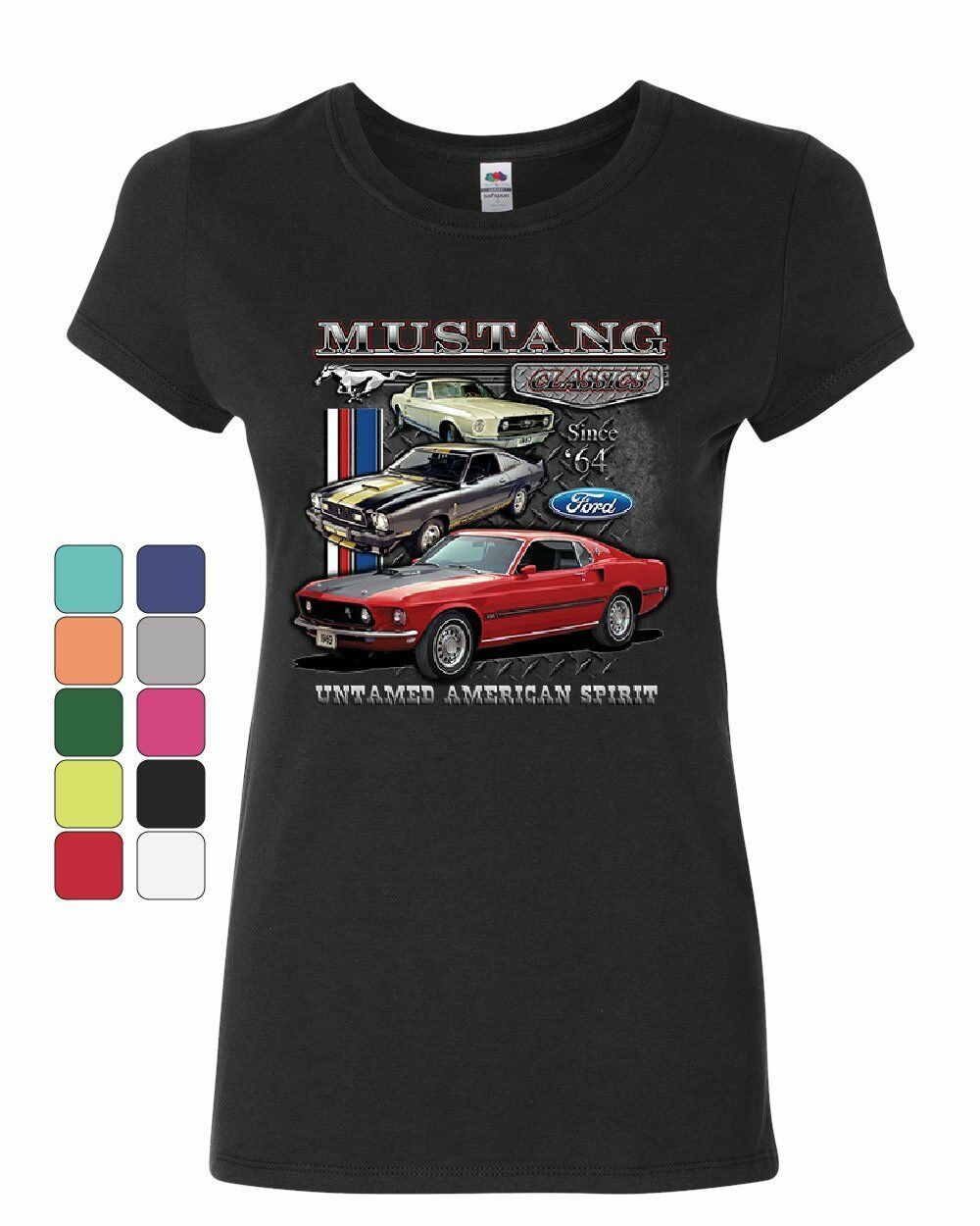 Ford Mustang Classics Women's T-Shirt Muscle Car Untamed American Spirit Shirt