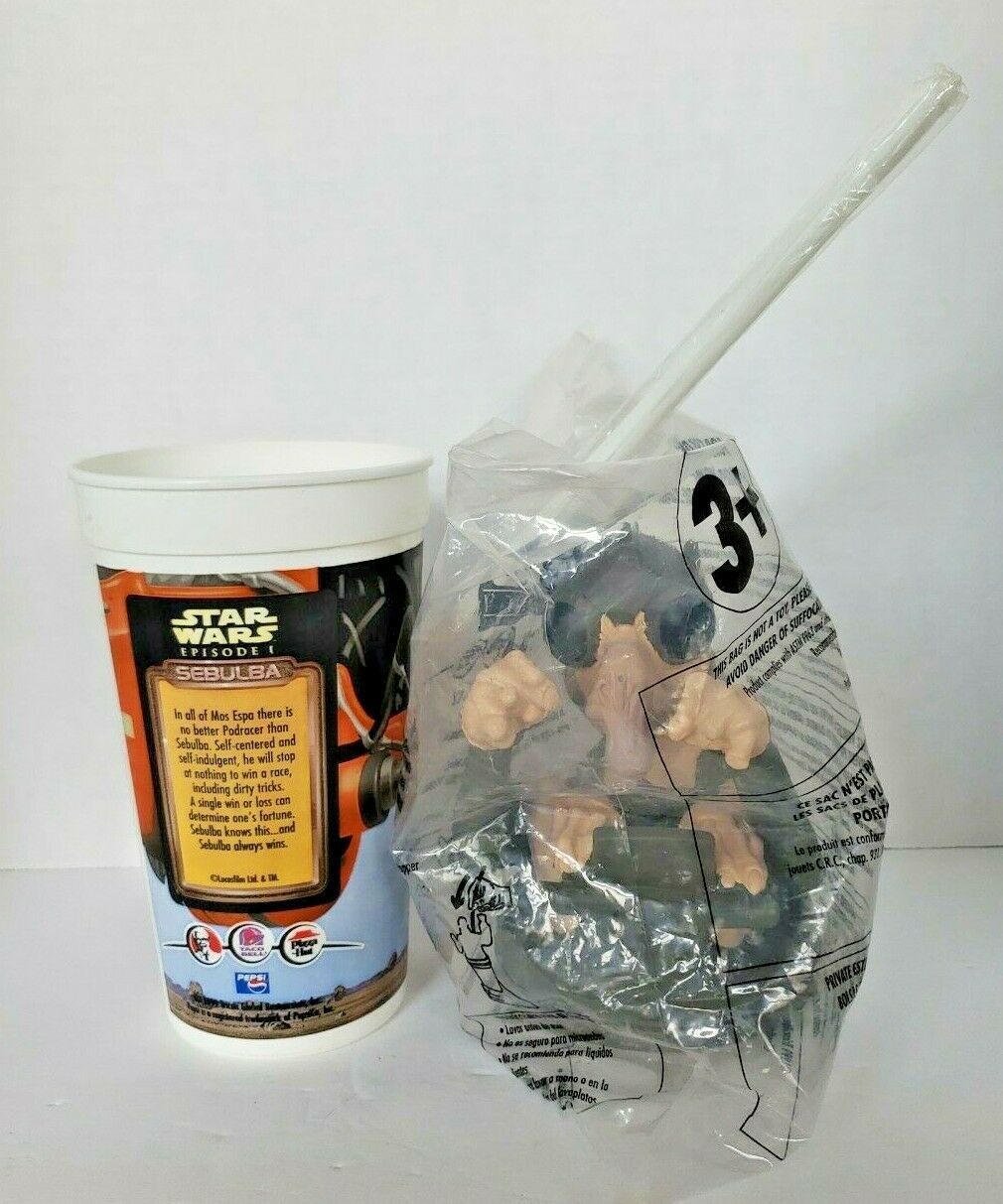 Vintage 1999 Star Wars Episode 1 YODA Cup and Straw Brand New 