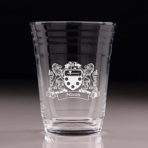Nixon Irish Coat of Arms Glass Beer Cups - Set of 4