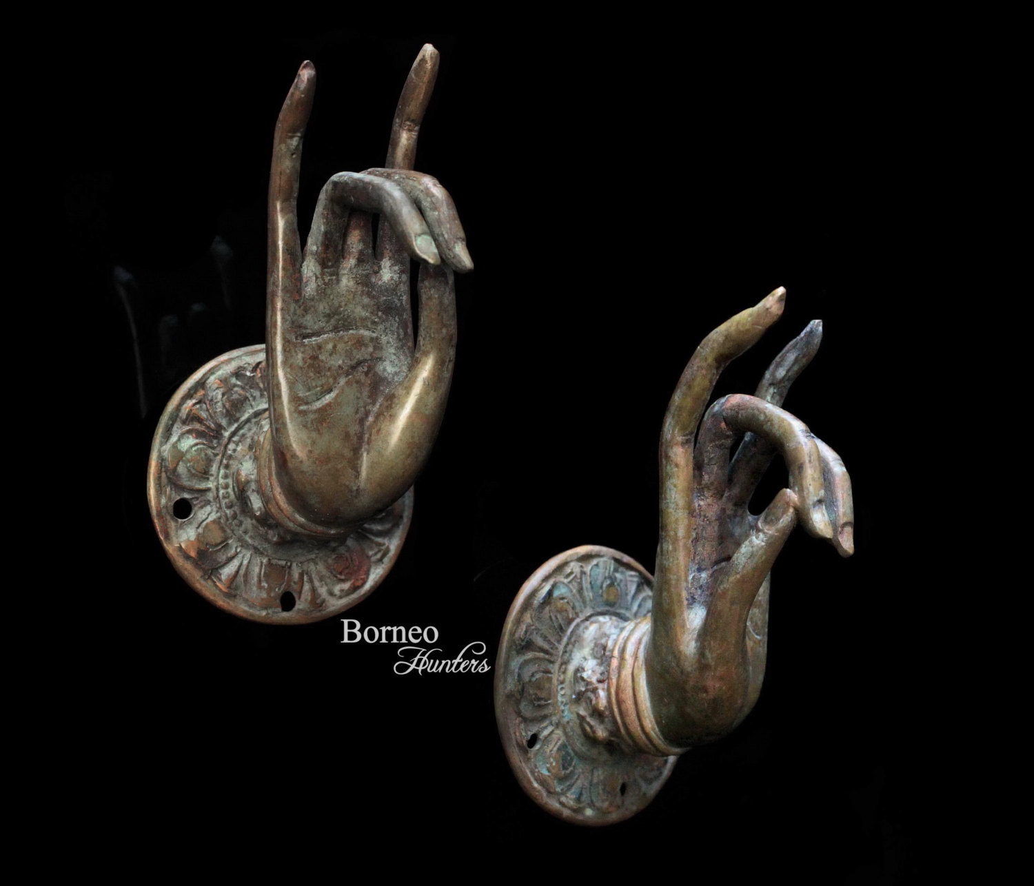 Bronze Buddha Hand Sculpture 5.3 In Vitakra Mudra: Gesture Of Great Compassion