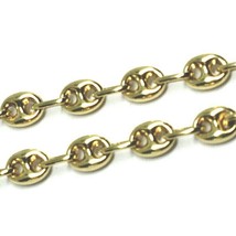 18K YELLOW GOLD MARINER BRACELET 5 MM, 7.5 INCHES, ANCHOR ROUNDED OVAL LINK image 2