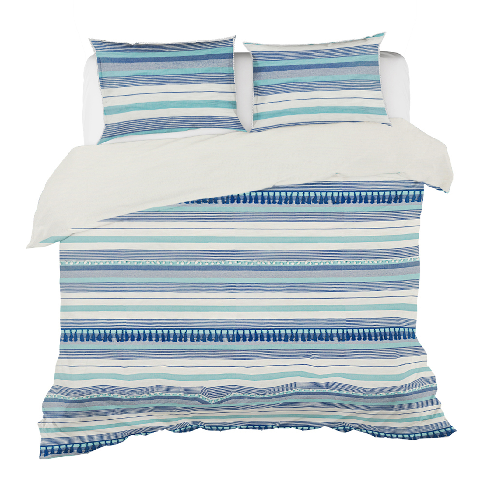Primary image for Kingham Boho Grey Stripes Duvet Cover Set Twin XL (68"x92") with Pillow Sham