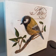 Vintage Bird Plaque, Finch Great Tit Bird, 3D TII Collections resin bird plaque image 3