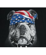 American Bulldog Spirit of America Brand T-Shirt Men&#39;s Sz L, Black RW&amp;B ... - $12.86