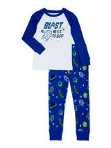 Wonder Nation Toddler Boys&#39; Sleep Set Pajamas Blue Blast Off 4T  - $19.99