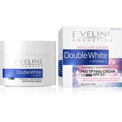 EVELINE Skin Care Expert DOUBLE WHITE Intensely Whitening Cream Lightening 50ml