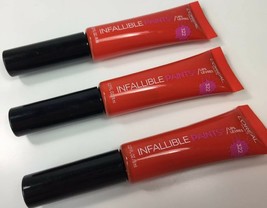 L'Oreal Infallible Paints Orange Envy Lip Color 322 Lipstick Tube .27 oz 3 pk - $15.10