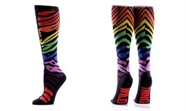 Yo Sox Women's Premium Knee Socks Zebra Size 6-10 Cotton Blend Antimicrobial