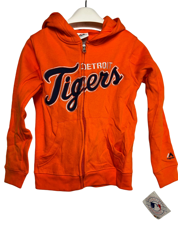 Lids Detroit Tigers Youth Team Color Wordmark Full-Zip Hoodie - Navy