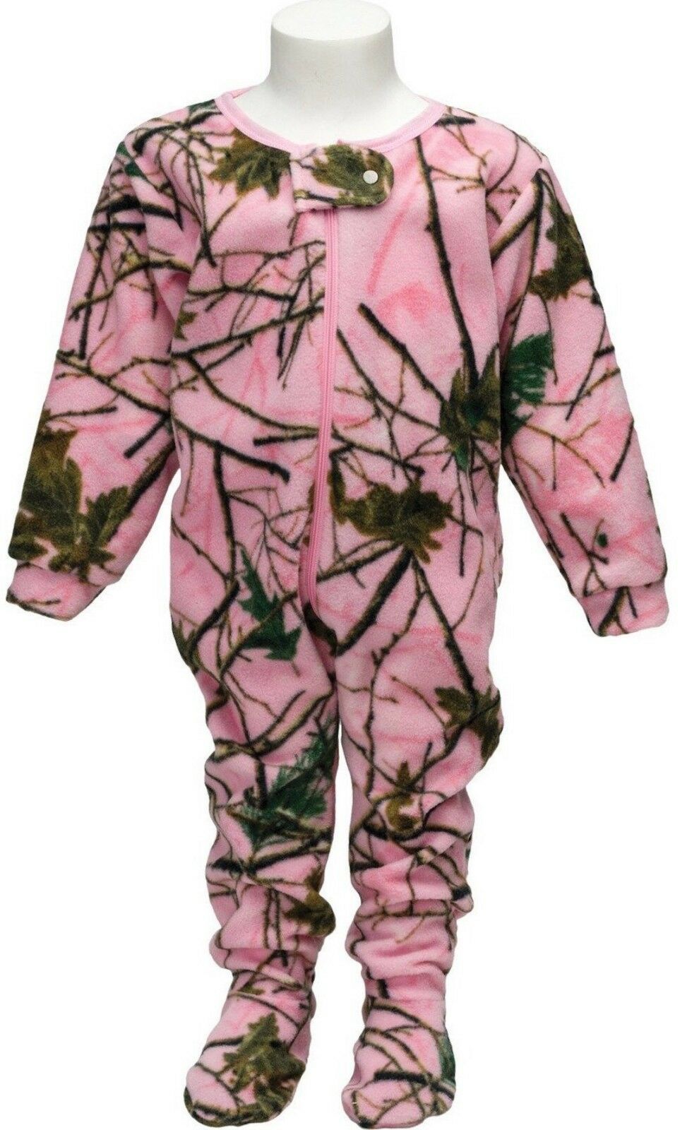 TrailCrest Infant Toddler Camouflage Footies Girls Pajama Pink Sweatsuit Sleeper