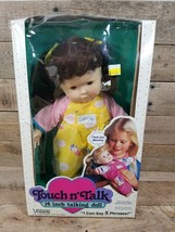 Touch N Talk Touch n'Talk 14" Talking Doll by Uneeda Brunette Hair Doll W Box - $29.65