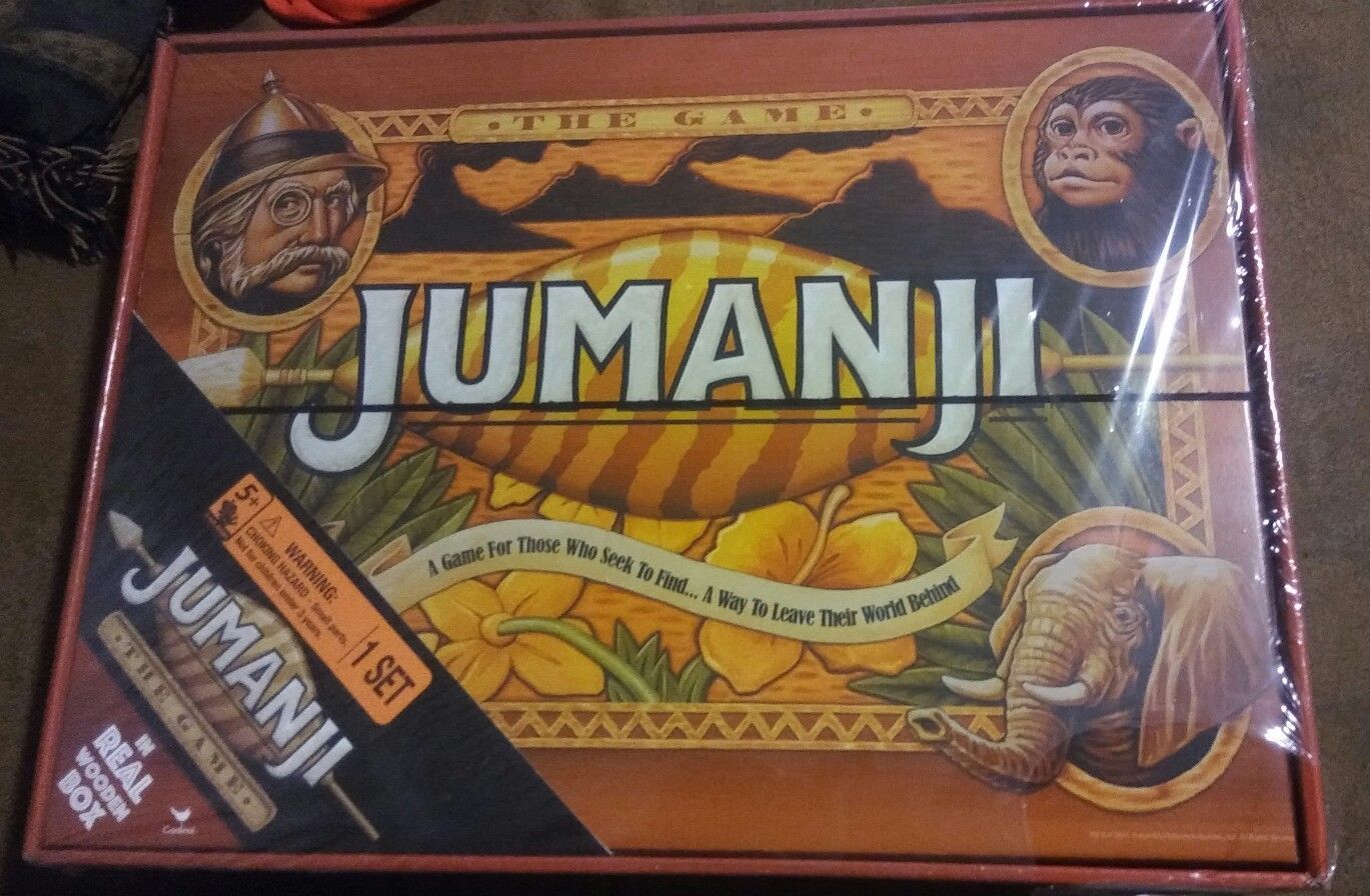 Jumanji The Board Game in Real Wood Box Cardinal Edition Sealed 2017 Wooden NIB Contemporary