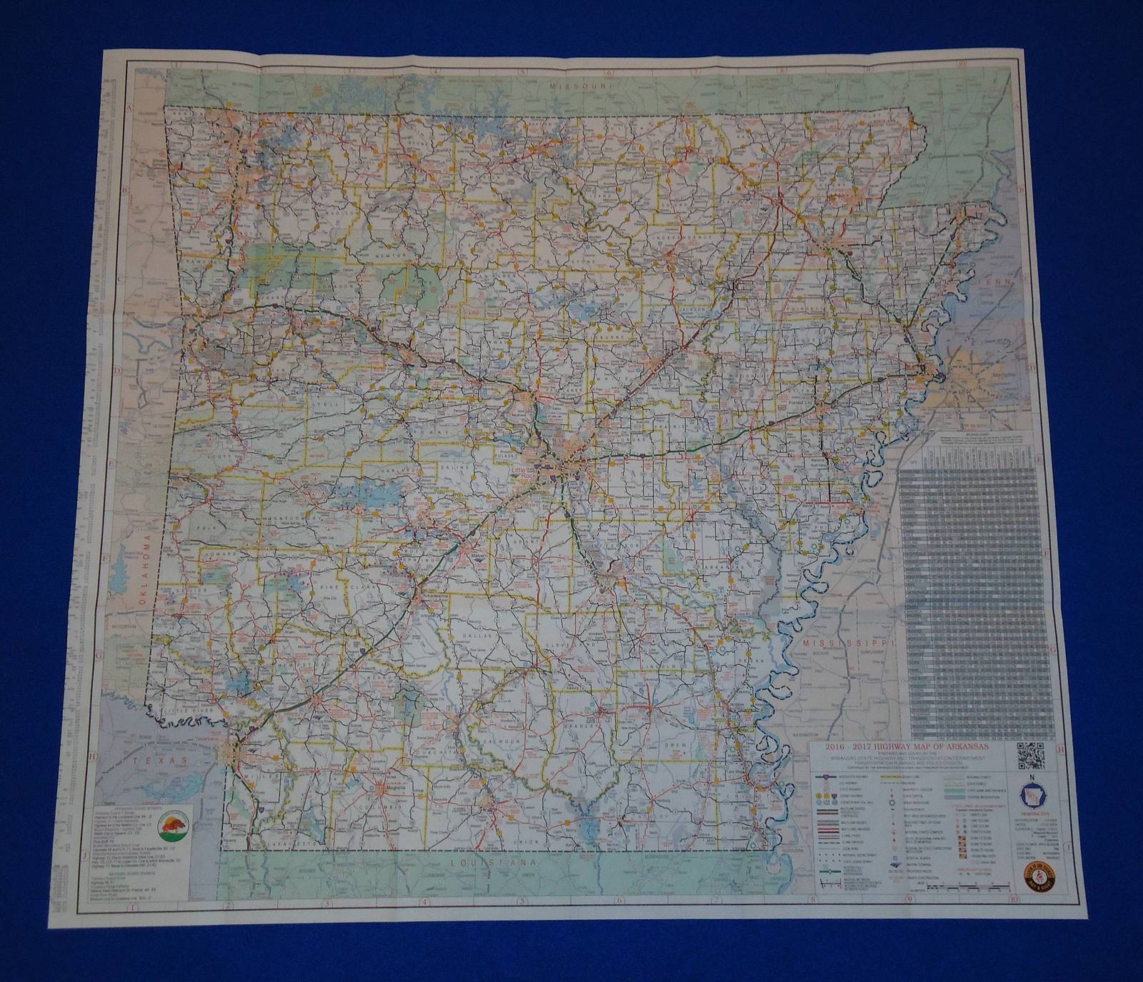 BRAND NEW HUGE 201617 ARKANSAS STATE HIGHWAY MAP EXCELLENT REFERENCE