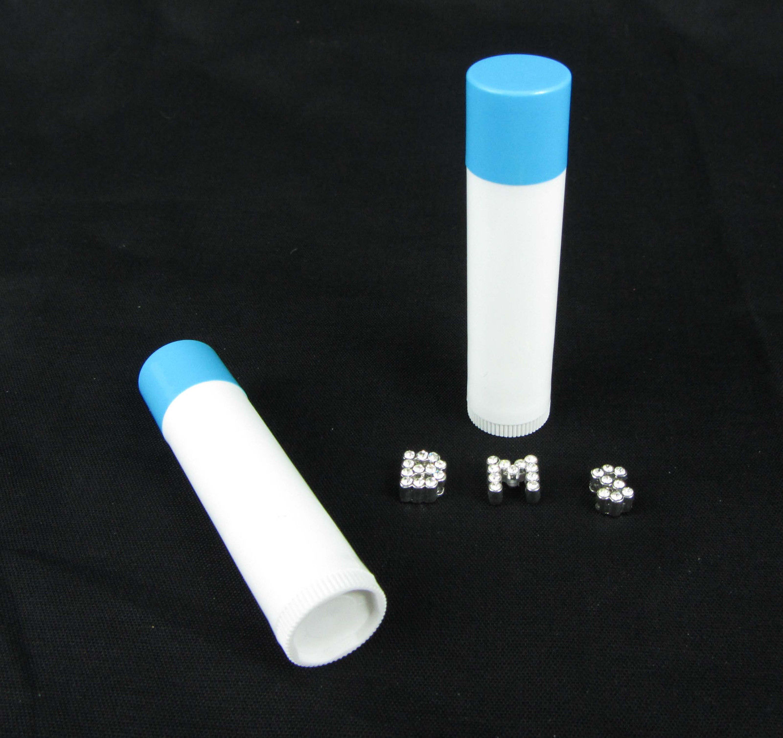 100 Lip Balm Tubes Light Blue Cap Empty DIY Lip Balm Containers 0.15 oz ...