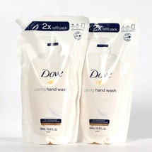 2 Bags Dove 16.9 Oz Caring Hand Wash For Moisturized Hands 2X Refill Pack