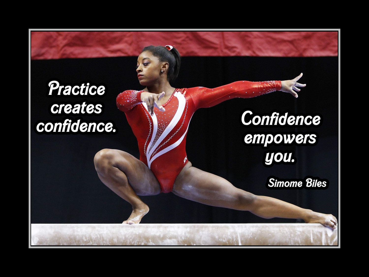 Simone Biles Inspirational Quote Poster, Girls Gymnastics ...