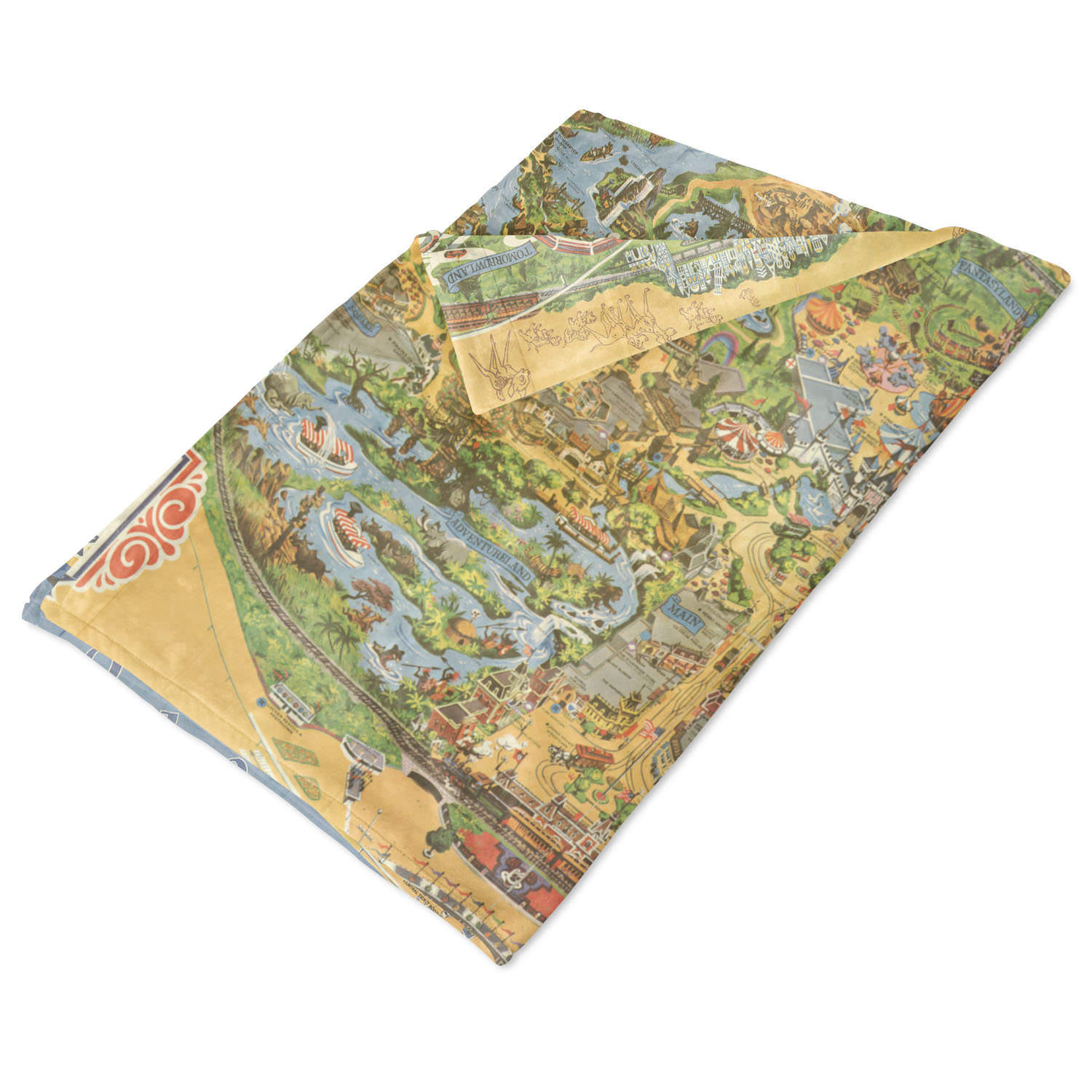 Disneyland Vintage Map Fleece Blanket Afghans & Throw Blankets