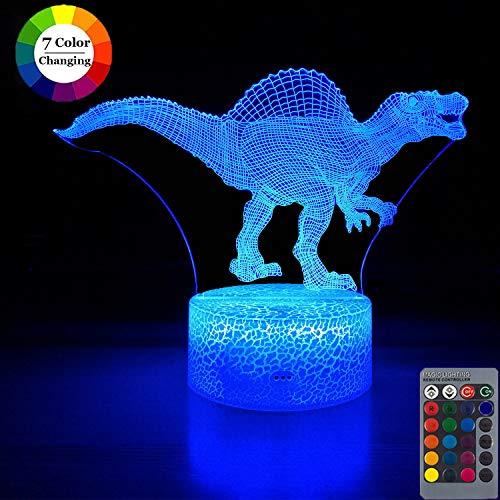 Dinosaur Night Light for Kids,Dimmable 3D LED Lamp Nightlight ,16 ...