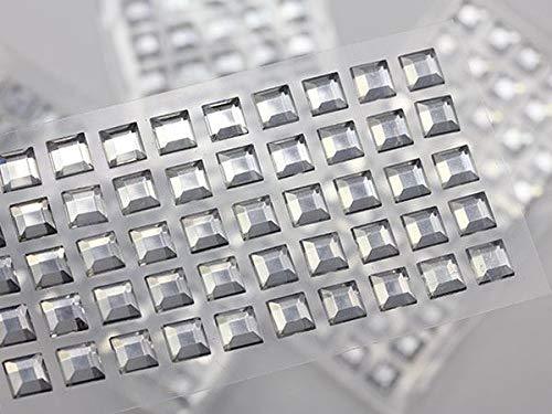 KraftGenius Allstarco 8mm Crystal LQ01 Square Self Adhesive Acrylic Rhinestones