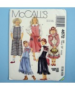 McCall&#39;s 4672 Girls Jumper Dress Detachable Collar Appliques 4,5,6 Learn... - $2.96