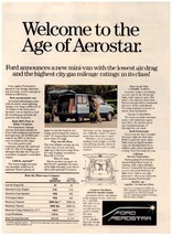 Ford Aerostar Minivan Grocery Getter First Model Year Aerodynamic Print ... - $8.99