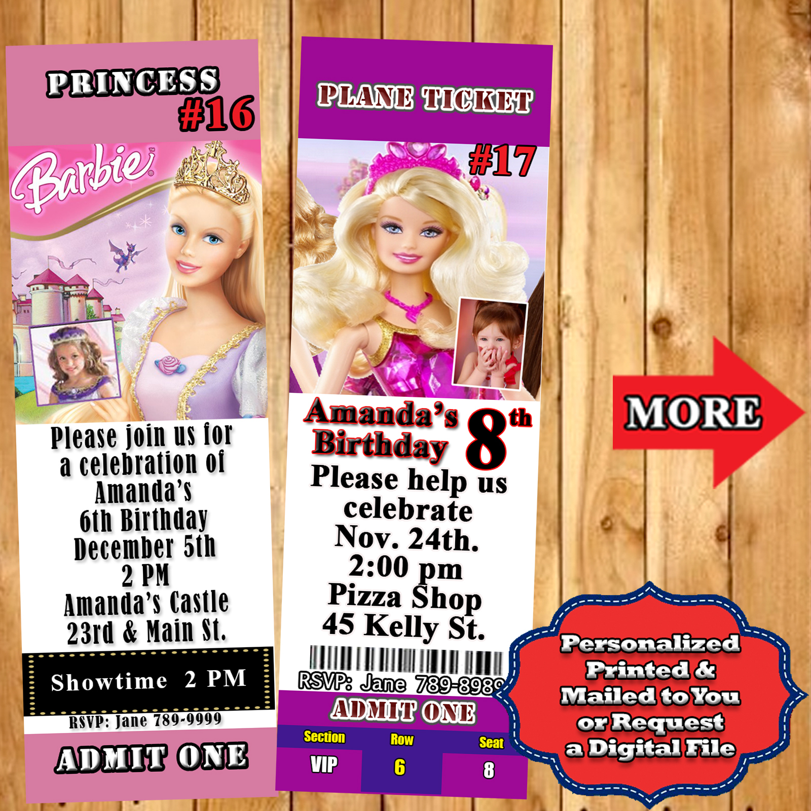 Barbie Birthday Party Invitations & ENVELOPES  2 PKGS Handbag Purse New 8 EA