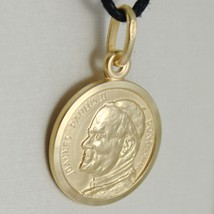 SOLID 18K YELLOW GOLD MEDAL, HOLY POPE JOHANNES PAULUS II, SAINT, 17 mm DIAMETER image 2
