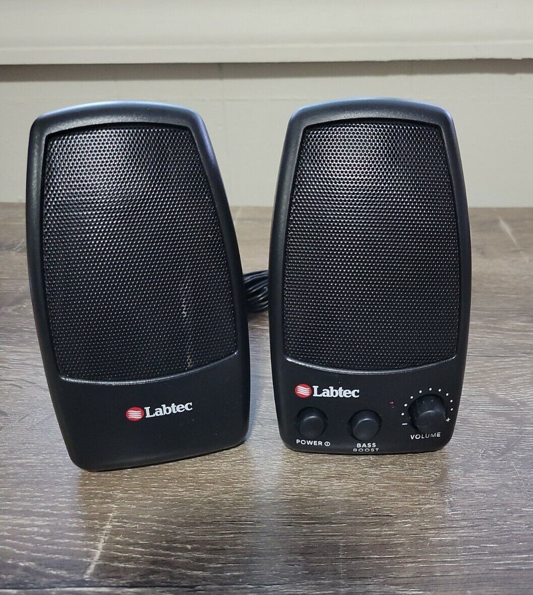 Used Labtec Space Saver Audio SS100 Computer SpeakersNO Power supply