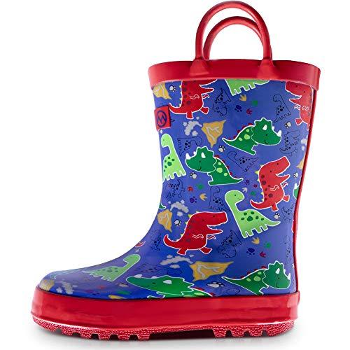 OutdoorMaster Kids Rain Boots - Illustrated Gift Bag, Easy-On Handles ...