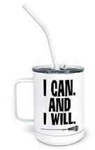 PixiDoodle I Can And I Will - Inspirational Lacrosse Insulated Coffee Mug Tumble - $32.29