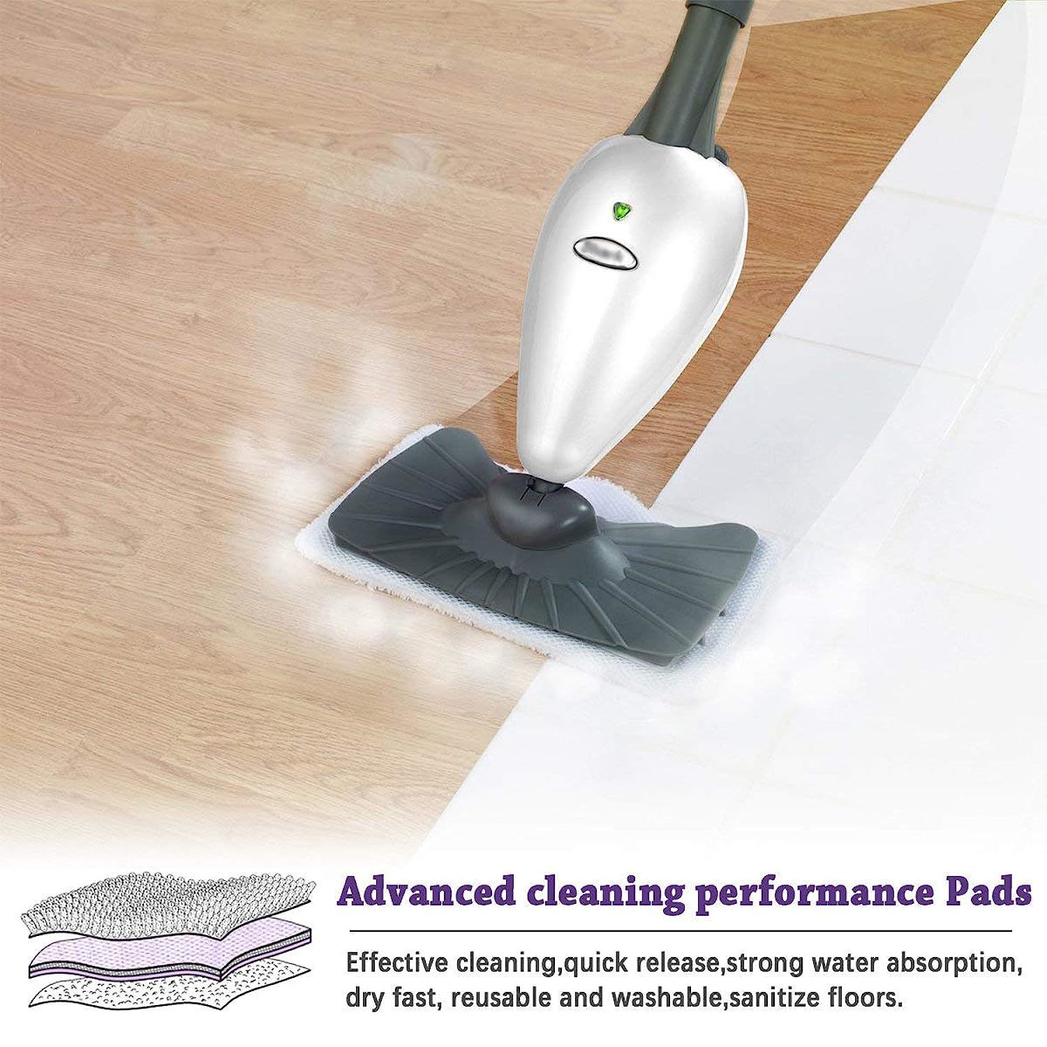 Flammi Microfiber Replacement Mop Pad for PurSteam ThermaPro 10-in