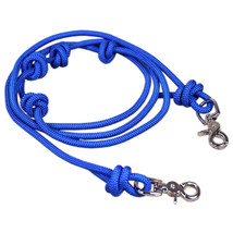 8 Ft Hilason Mountain Rope Knotted Barrel Horse Rein Round Trigger Snap Blue U-5 - $15.83